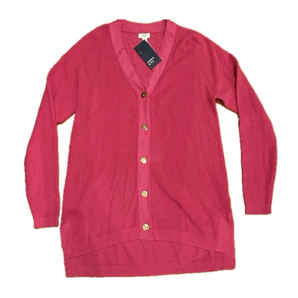 Crown & Ivy Women’s Hot Pink Button-Up Cardigan